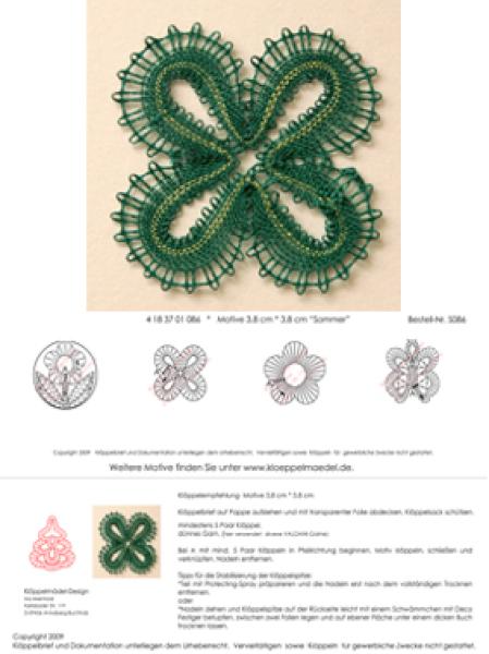 086 Klöppelbrief 4 Mini-Motive Motive „Sommer“